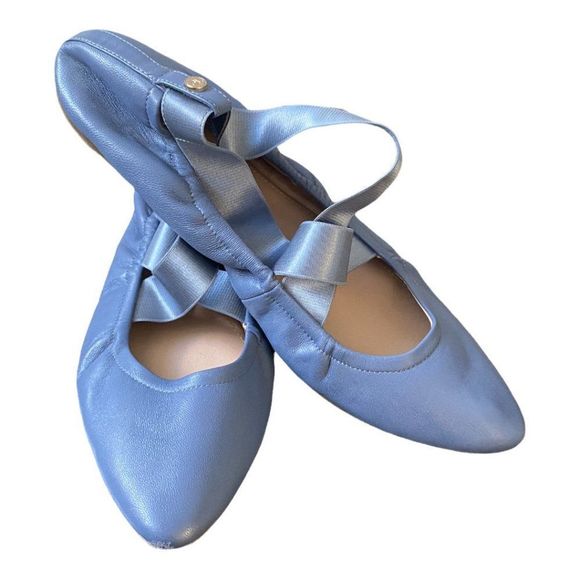 Taryn Rose Edina Ballet Flat Blue Leather ballet core - Picture 1 of 8